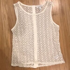 NWOT white/cream lace tank top